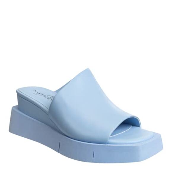 NWT Naked Feet Women’s INFINITY Wedge Sandals Light Blue Size 7.5 - Picture 1 of 7